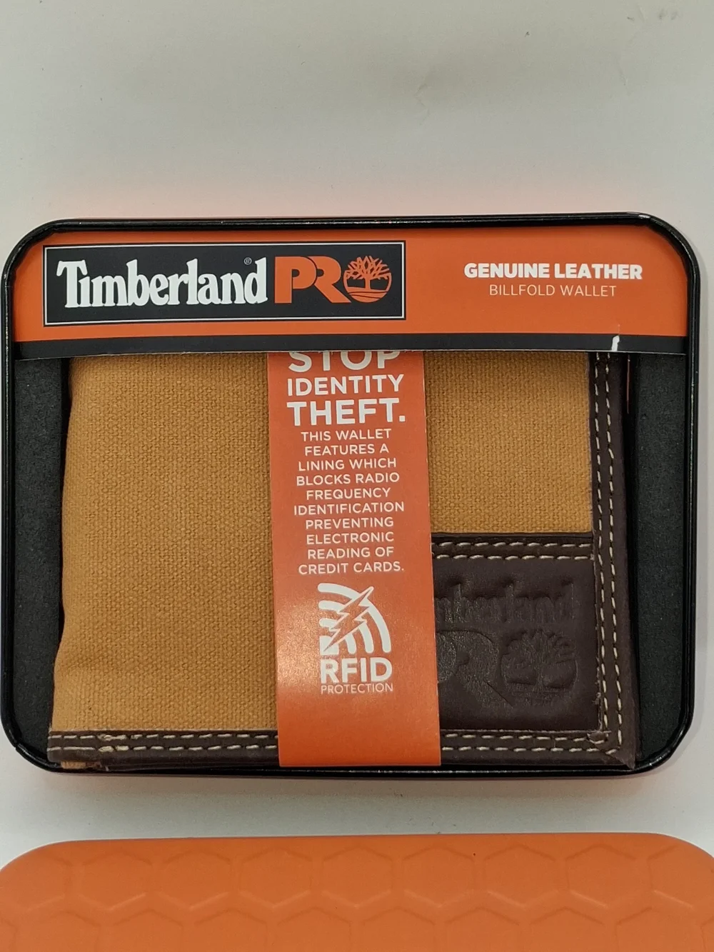 Timberland PRO Canvas Wallet in Orange and Brown